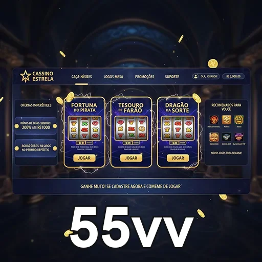 Tela mostrando jogos rápidos de casino online em 55vv